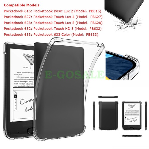 Fits Pocketbook 627/616/632 Touch Lux4 / Basic Lux2 E-Reader Clear Soft TPU Case - Picture 8 of 8