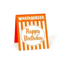 Whataburger Happy Birthday Table Tent New