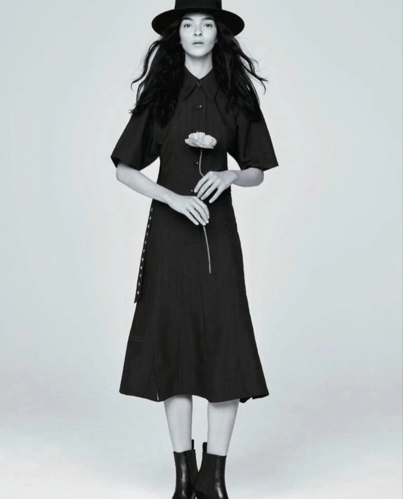 CELINE Lineare Jacquard Camicia Abito Navy Inverno '17 Oldine Celine Phoeb Ph