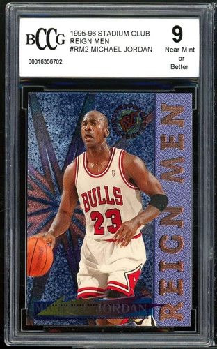 1995-96 Stadium Club Reign Men #RM2 Michael Jordan Card BGS BCCG 9 Near Mint+