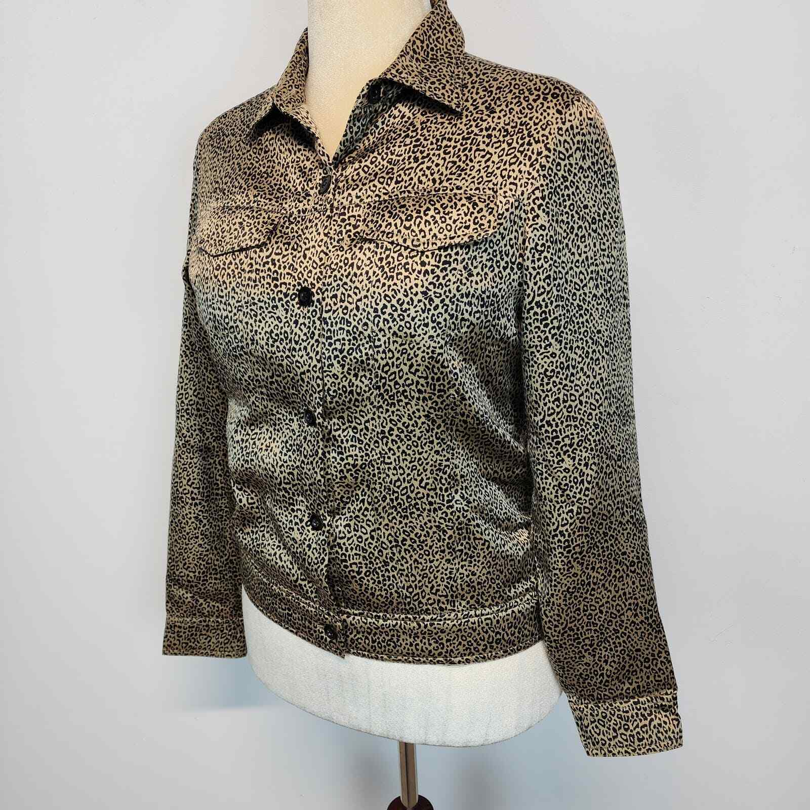 Vintage Worthington Womens Cheetah Silk Jacket Sm… - image 4