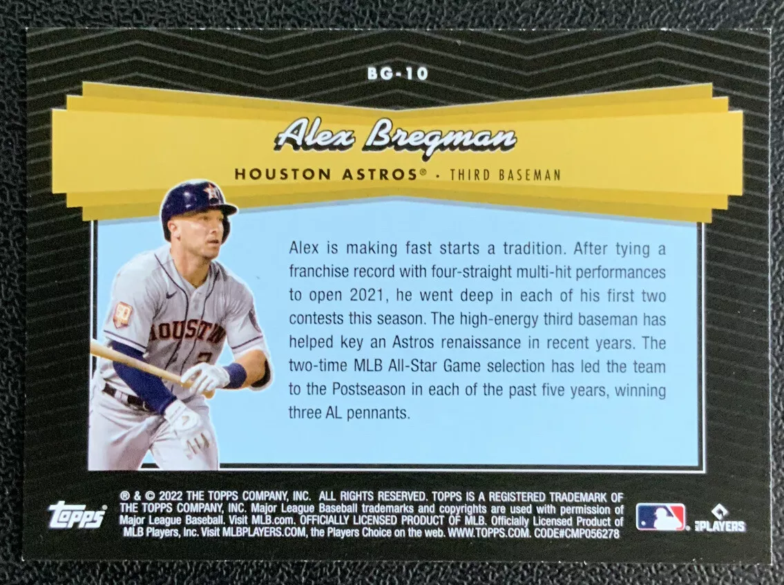 ALEX BREGMAN 2022 TOPPS SERIES ONE PLAYER JERSEY NUMBER PATCH