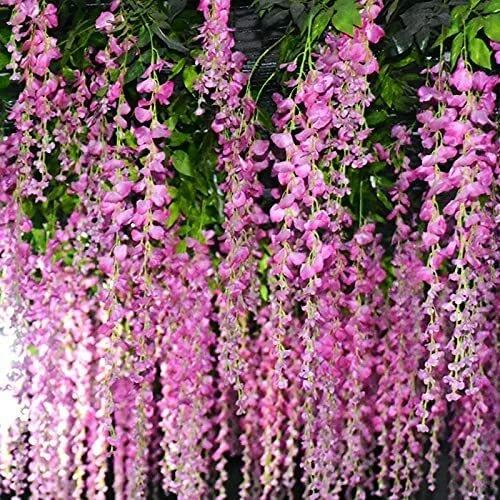 Guirnalda de vid de glicinia artificial 24 un. planta de flores falsas jardín decoración de bodas - Imagen 22 de 38
