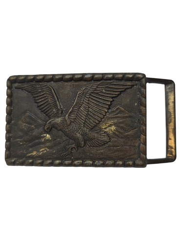 Vintage Solid Brass American Eagle Belt Buckle For 1.5" Belt 3.75" x 2"