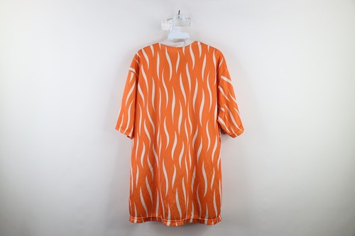 Vintage 90s Streetwear Mens XL Geometric Fire Flames Short Sleeve Soccer Jersey - Picture 11 of 13