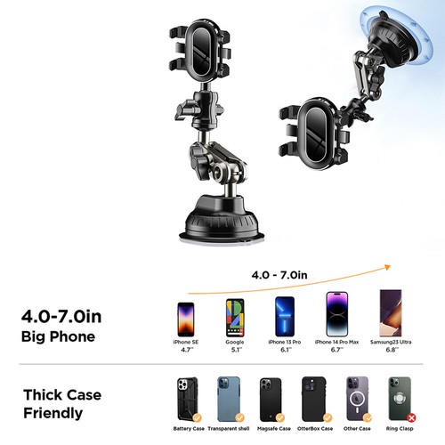 Car Phone Holder Mount Phone Mount for iPhone Car Windshield Dashboard Universal - Picture 12 of 13