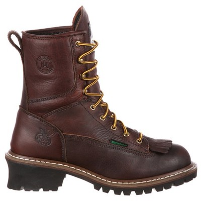 Georgia Boots Logger 8 Inch Waterproof Steel Toe Work  Mens Brown Work Safety Sh