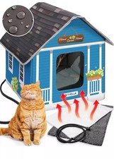Weatherproof Heated Outdoor Cat House Insulated Shelter for Outdoor /Indoor Cats
