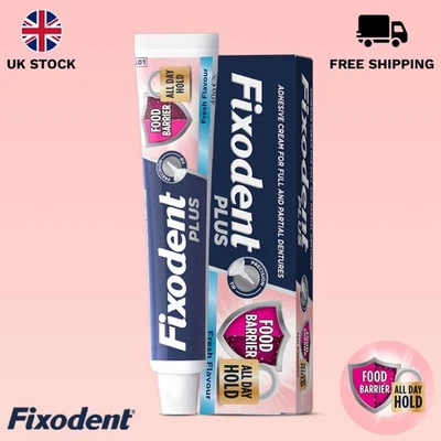 Fixodent Plus Food Barrier Fresh Mint Flavour Denture Adhesive Cream 40g
