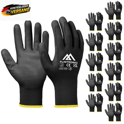 Flintronic 12 Paar Arbeitshandschuhe, Nylon Arbeit Handschuhe Für Herren Und Dam