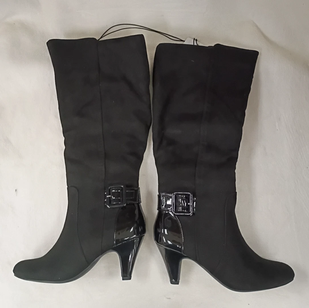 Escarpins East 5th Noir Simili Cuir Talon Bloc 5cm – NEUF Taille US 7.5