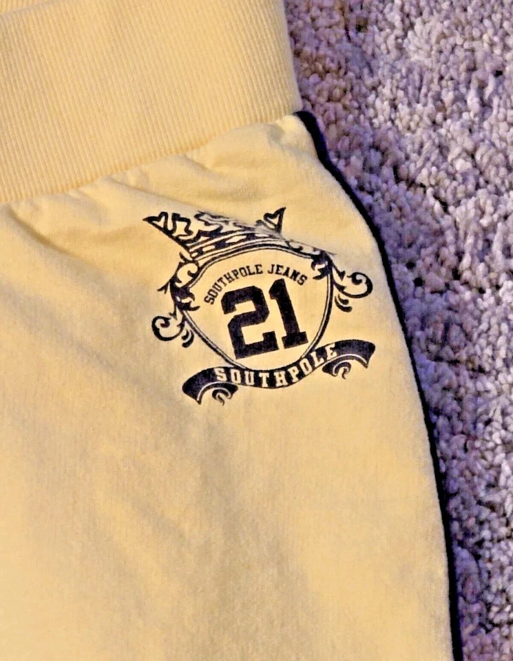 Southpole Girls Yellow Sweatpants XL Y2K Style Glitter Logo Track Pants 14-16 - Image 4 of 4