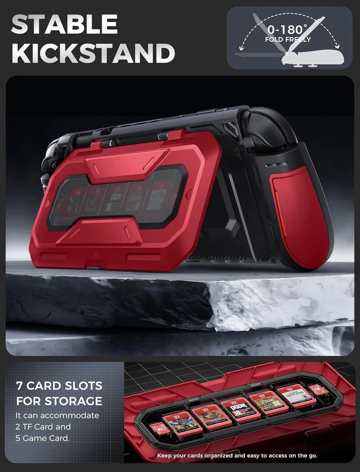 Mumba Ergonomic Grip Protective Cover for Nintendo Switch 2 Case with Flip Stand - Image 2 of 4