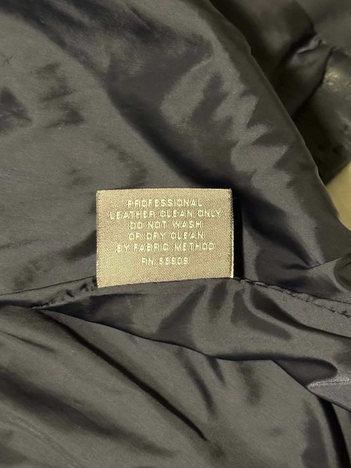 Chaqueta de motocicleta Daniel Cremieux Signature de cuero azul marino premium para hombre talla M. Foto 4 de 4