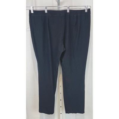 EILEEN FISHER Pull On Slim Ankle Pants Washable Stretch Crepe Black Size 2X Plus