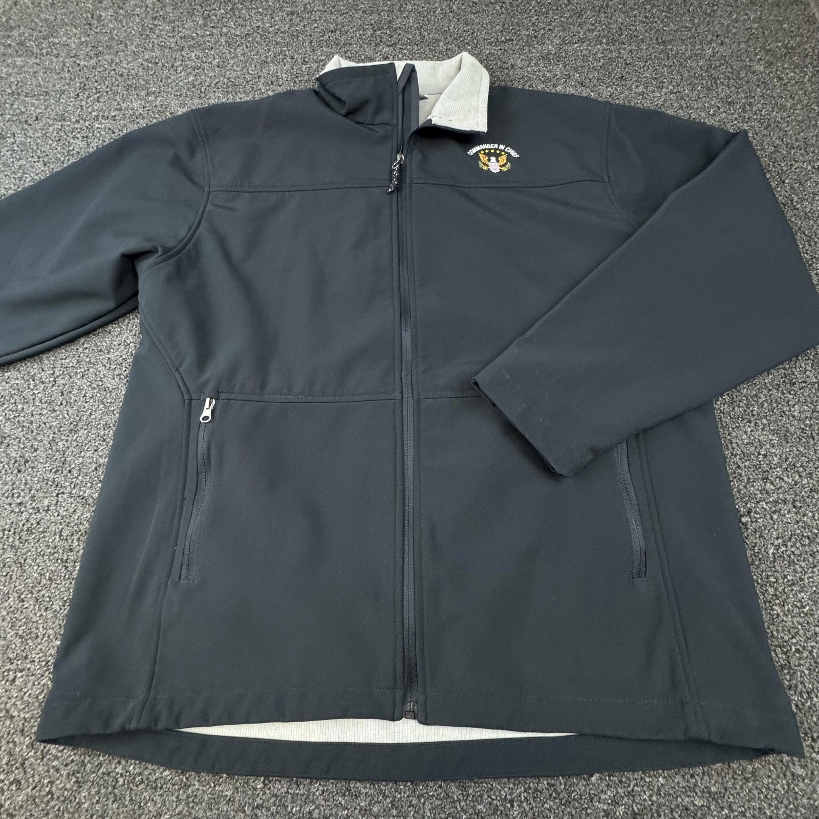 Duray Sportswear Jacket Mens XL Black Softshell Full Zip Commander In Chief