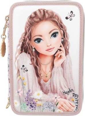 Depesche TOPModel Summer Feeling Federtasche gefüllt Rosa Blumenmotiv