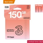 THREE 4G/5G SIM Card UK & ROAM FREE in over 70 destinations - PREPAID PAYG £2...