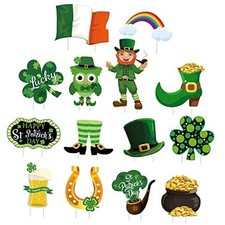 14 Pieces St. Patrick's Day Yard Sign Outdoor Garden Decorations Horseshoe