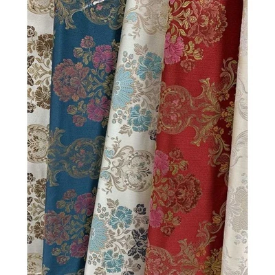 TOMASELLI TESSUTI Tessuto Damasco 50 Cm Broccato Medaglione Barocco 3843