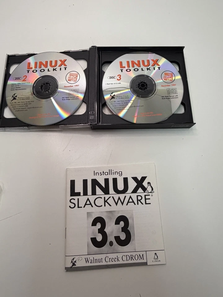 Kit de herramientas Linux vintage juego de 6 discos Walnut Creek CDROM diciembre 1997 completo Foto 4 de 4