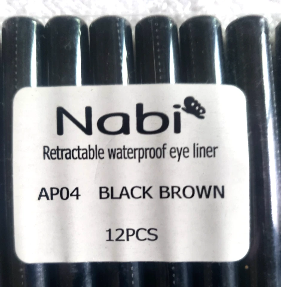 Lote de 12 delineadores de ojos retráctiles impermeables color negro marrón y más a elegir Foto 2 de 2