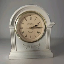 Seth Thomas Mantel Desk Clock Round Top 345 Thomaston England Works!