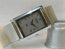 Vintage Seiko Quartz Watch, Rectangular Tank Style, Roman Numeral Dial.