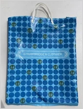 Strawbridge & Clothier Plastic Shopping Bag Blue MCM 1960s
