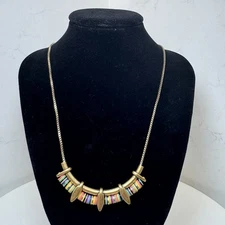 Stella & Dot WANDERER Rainbow Disc/Tubular Slide Necklace