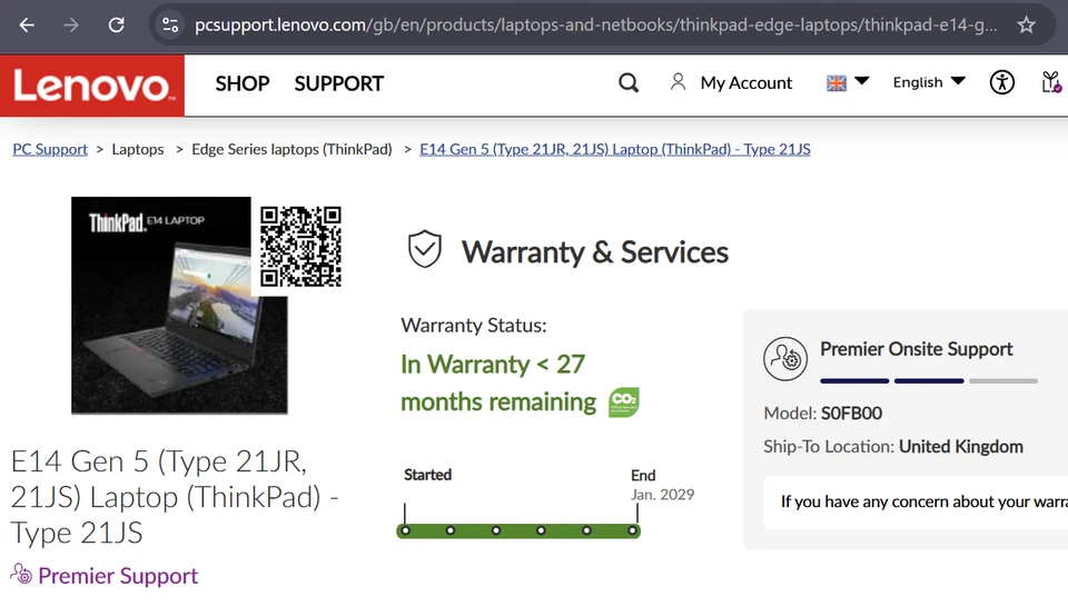 Lenovo ThinkPad E14 G5 · Ryzen 7 7730U · 16GB · 512GB, photo 1 of 2