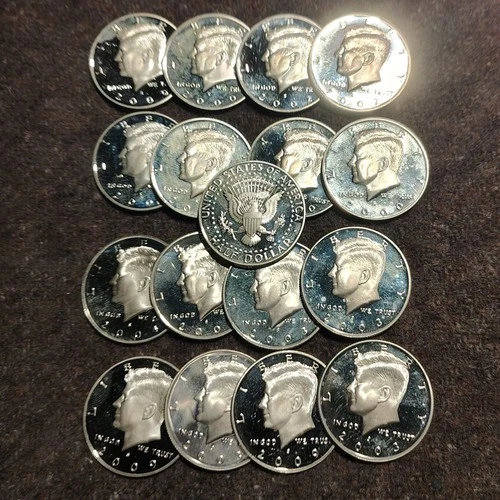 2000's Kennedy Half Dollar. Proof Uncirculated Coins. 90% Silver. price per each