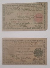 1944 Philippine Guerrilla WW2 Negros Emergency Currency Board 5 Pesos Notes