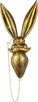 Rabbit Head Wall Mount 15 Inchs Rigid Foam Materials Gold Rabbit Wall Decor Ligh