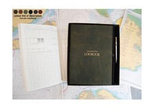 Amalfi A4 Yacht Log Book Italian Leather Journal Olive Free Initial&Engraved Pen