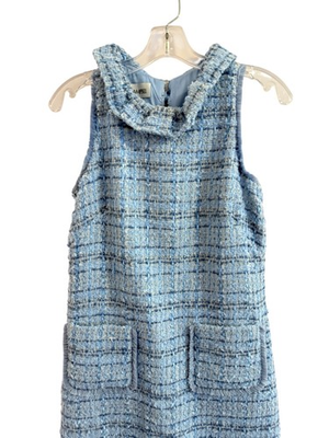#ad Sara Cambell Blue Tweed Dress Size 4 $59.99