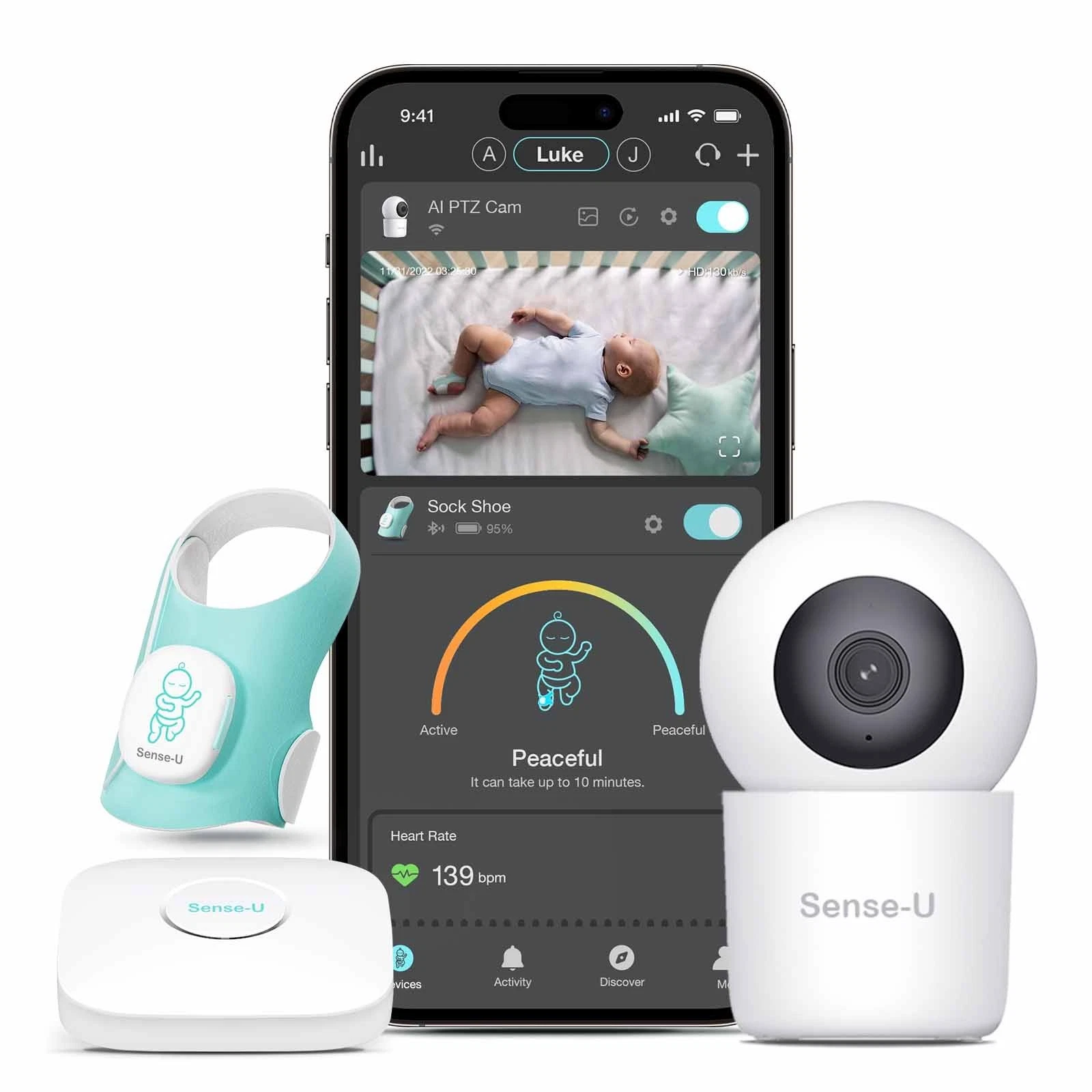 Sense-U Baby Sock Shoe Bundle: Track Heart Rate, Sleep while 2.5K PTZ Camera
Opens in a new window o