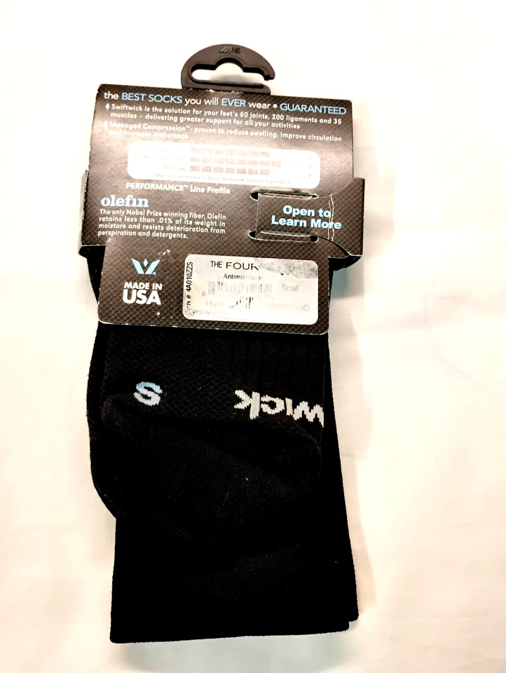 Swiftwick Perf 4 High Bicycle Socks Back Small - Image 2 of 3