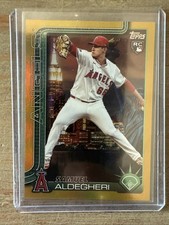 2025 Topps Fanatics Fest NYC Big Apple Samuel Aldegheri /50 Gold Foil #438 RC