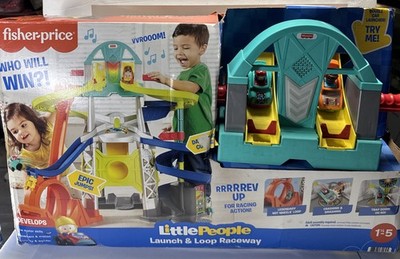 Little People Launch and Loop Raceway Light-up Vehicle Playset (New Damaged Box)