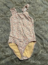 Crewcuts Girls One Piece Floral Swimsuit Ruffle Pink size 12