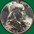 1952 Franklin Half Dollar Brilliant Uncirculated BU Coin #43509