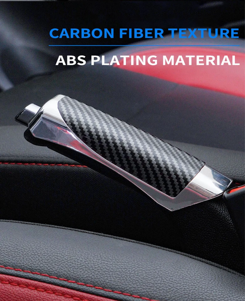 Protector de cubierta de freno de mano estilo fibra de carbono accesorio interior de coche accesorios Foto 3 de 4