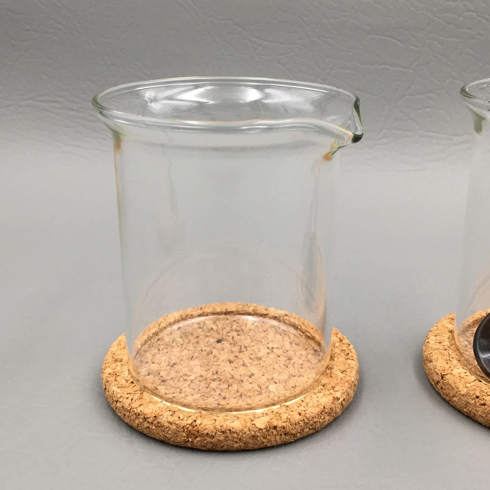 Juego de vidrio abierto Bodum Bistro crema y azúcar con posavasos y cuchara vintage Foto 2 de 4