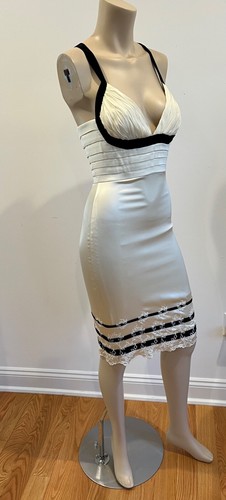 Roberto Cavalli SILK EMBROIDERED LOW DECOLLETE DRESS IT40 US4 - Picture 8 of 8