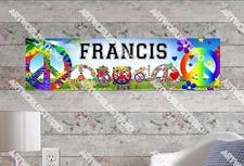 Personalized/Customized Peace Signs Name Poster Wall Art Decoration Banner