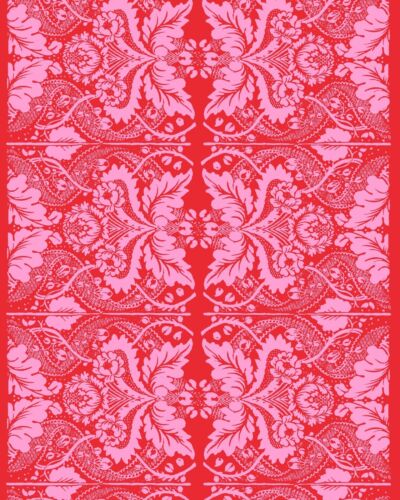 Marimekko Fandango red pink cotton fabric, 2 yds yards NEW - Afbeelding 1 van 2