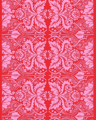 Marimekko Fandango Rojo Rosa Tela Algodón, 2 yardas NUEVO - Imagen 1 de 2