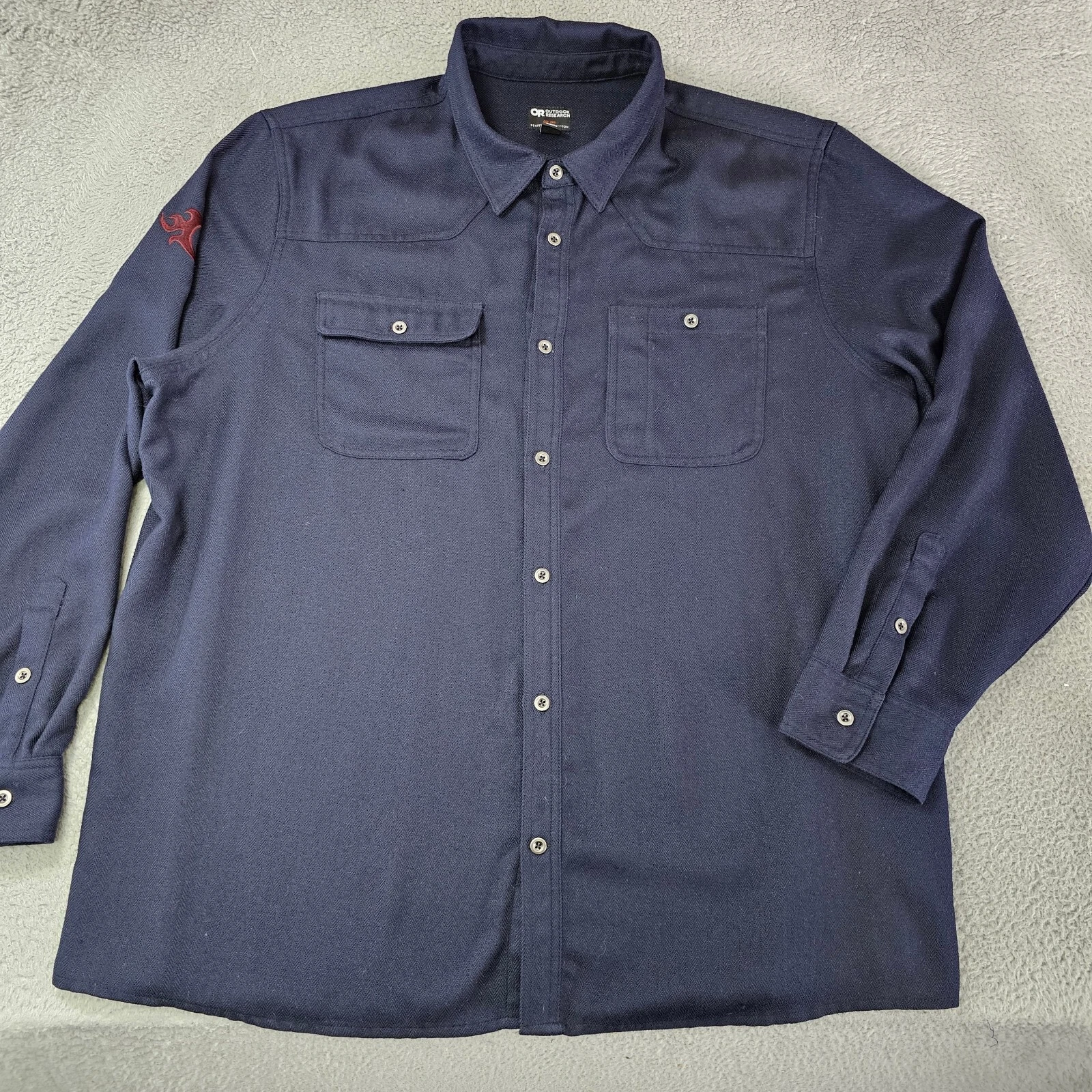 outdoor-research feedback flannel heavy knit button up shirt