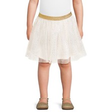 Holiday Time Toddler Girl Christmas Tutu Skirt Delicate Ivory Size 4T